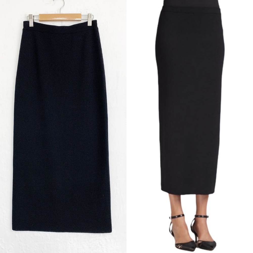 Eileen Fisher Wool Maxi Pencil Knit Skirt Sz PP Petitie XS